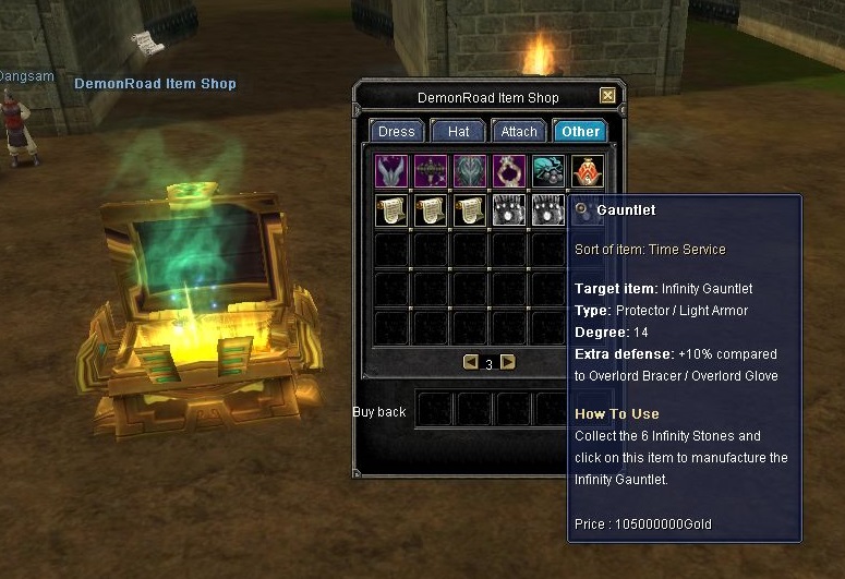 Raw Gauntlet from DemonRoad NPC